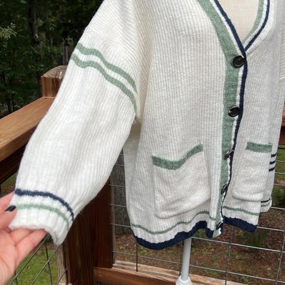 BP Oversized Knit Button Front Light Academia Nerdy Cardigan w/ Pockets M NWT - Picture 3 of 10